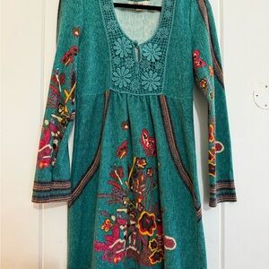Aryeh Teal Lace-Trimmed Garment